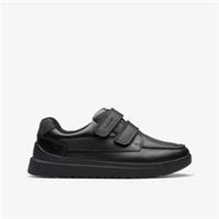 Clarks Boys Keelan Flare Kid Black Leather Shoes Leather School
