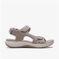 Clarks Womens Mira Bay Stone Flat Sandals Textile Casual