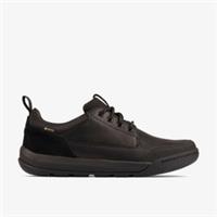 Clarks Mens Ashcombe Lo GORE-TEX Black Leather Lace Up Leather Casual