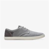 Clarks Mens Sharkford Walk Grey Canvas Lace Up Textile Casual