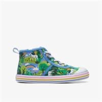 Clarks Kids Unisex,Girls,Boys Foxing Hi Beau Kid Light Blue Combination Canvas