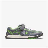 Clarks Kids Unisex,Girls,Boys Cica Star Flex Youth Grey/Green Trainers Textile