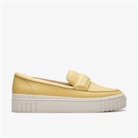 Clarks Womens Mayhill Cove Yellow Leather Loafers Leather Casual