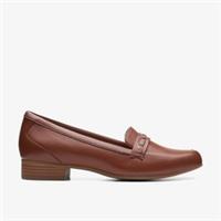 Clarks Womens Juliet Bay Tan Leather Loafers Leather Smart