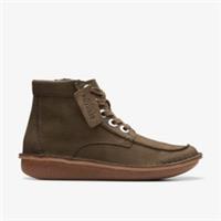 Clarks Womens Funny Cedar Dark Olive Nubuck Ankle Boots Nubuck Casual