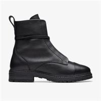 Clarks Womens Rixley Lace Black Leather Ankle Boots Leather Casual