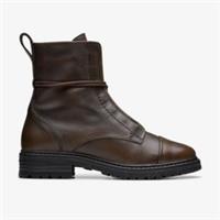 Clarks Womens Rixley Lace Dark Brown Leather Ankle Boots Leather Casual