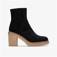 Clarks Womens Colden Up Black Suede Ankle Boots Suede Casual