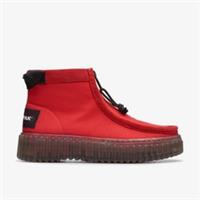 Clarks Womens Torhill Zip Red Ankle Boots Textile Casual