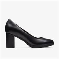 Clarks Womens Bayla Skip Black Leather Heels Leather Smart