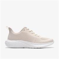 Clarks Womens Izza Knit Cream Trainers Textile Sports