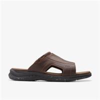 Clarks Mens Walkford Band Beeswax Leather Flat Sandals Leather Casual