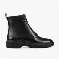 Clarks Womens Witcombe Hi 2 Black Leather Ankle Boots Leather Casual