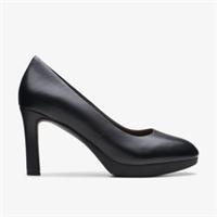 Clarks Womens Ambyr 2 Braley Black Leather Heels Leather Smart