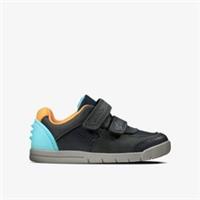 Clarks Boys Rex Quest Toddler Navy Combination Shoes Leather Casual