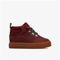 Clarks Boys Nova Hike Toddler Burgundy Leather Ankle Boots Leather Casual