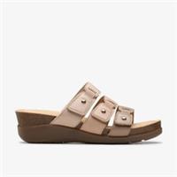 Clarks Womens Calenne Lily Sand Multicolour Wedges Leather Casual