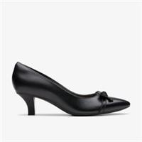 Clarks Womens Kepley Holly Black Leather Heels Leather Smart