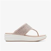 Clarks Womens Drift Jaunt Taupe Wedges Textile Casual