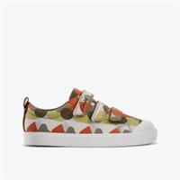Clarks Kids Unisex,Girls,Boys City Vibe Kid Olive Interest Canvas Textile Casual