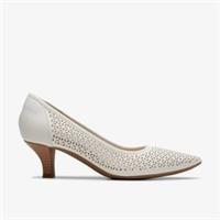 Clarks Womens Kepley Sky Off White Leather Heels Leather Smart