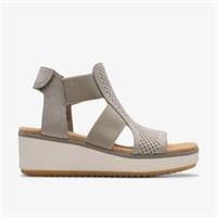 Clarks Womens Wrenly Tide Stone Nubuck Wedges Nubuck Casual