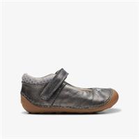 Clarks Girls Tiny Cosmo Toddler Gun Metal Pre Walker Leather Casual