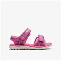 Clarks Girls Surfing Tide Toddler Hot Pink Flat Sandals Textile Casual