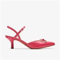 Clarks Womens Violet 55 Strap Bright Pink Leather Heels Leather Smart