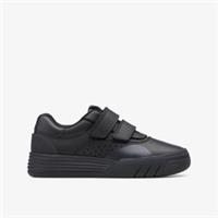 Clarks Boys CICA Go Kid Black Leather Trainers Leather Sports