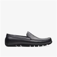 Clarks Mens Oswick Plain Black Leather Loafers Leather Casual