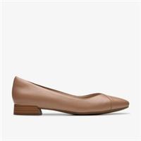 Clarks Womens Natalyn Wish Warm Beige Leather Ballerina Leather Smart