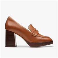 Clarks Womens Zoya 85 Walk Tan Leather Heels Leather Smart