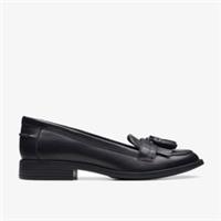 Clarks Womens Camzin Angelica Black Leather Loafers Leather Casual