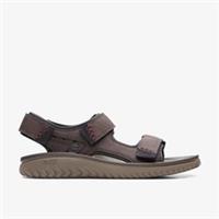 Clarks Mens Wesley Bay Brown Flat Sandals Synthetic Sports