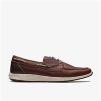 Clarks Mens ATL Sail Go British Tan Boat Shoes Leather/Synthetic Sports