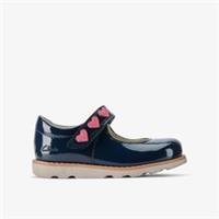 Clarks Girls Crown Hope Toddler Navy T Bar Shoes Leather Casual