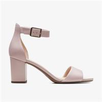 Clarks Womens Deva Mae Dusty Rose Heeled Sandals Leather Smart