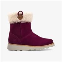 Clarks Girls Crown Loop Kid Purple Suede Ankle Boots Suede Casual