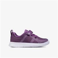 Clarks Girls Ath Flux Toddler Purple Trainers Textile