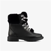 Clarks Girls Astrol Hiker Toddler Black Leather Ankle Boots Leather Casual