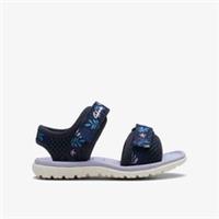 Clarks Girls Surfing Tide Toddler Navy Flat Sandals Textile Casual