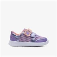 Clarks Girls Ath Horn Toddler Purple Interest Trainers Leather Sports