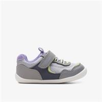 Clarks Girls Roamer Sport Toddler Grey Combination Riptape,Lace Up Nylon Casual