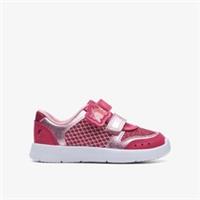 Clarks Girls Ath Horn Toddler Pink Combination Trainers Leather Sports