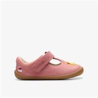 Clarks Girls Roamer Hats Toddler Pink Pre Walker,T Bar Shoes Leather Casual