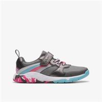 Clarks Girls Tidal Star Kid Gun Metal Riptape,Trainers Textile Casual