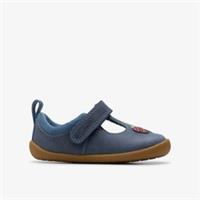 Clarks Girls Roamer Berry Toddler Blue Pre Walker,T Bar Shoes Leather Casual
