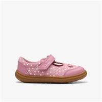 Clarks Girls Flash Mouse Toddler Dusty Pink T Bar Shoes Leather Casual