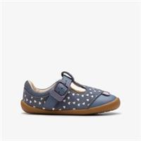 Clarks Girls Roamer Halo Toddler Denim Blue Pre Walker Leather Casual